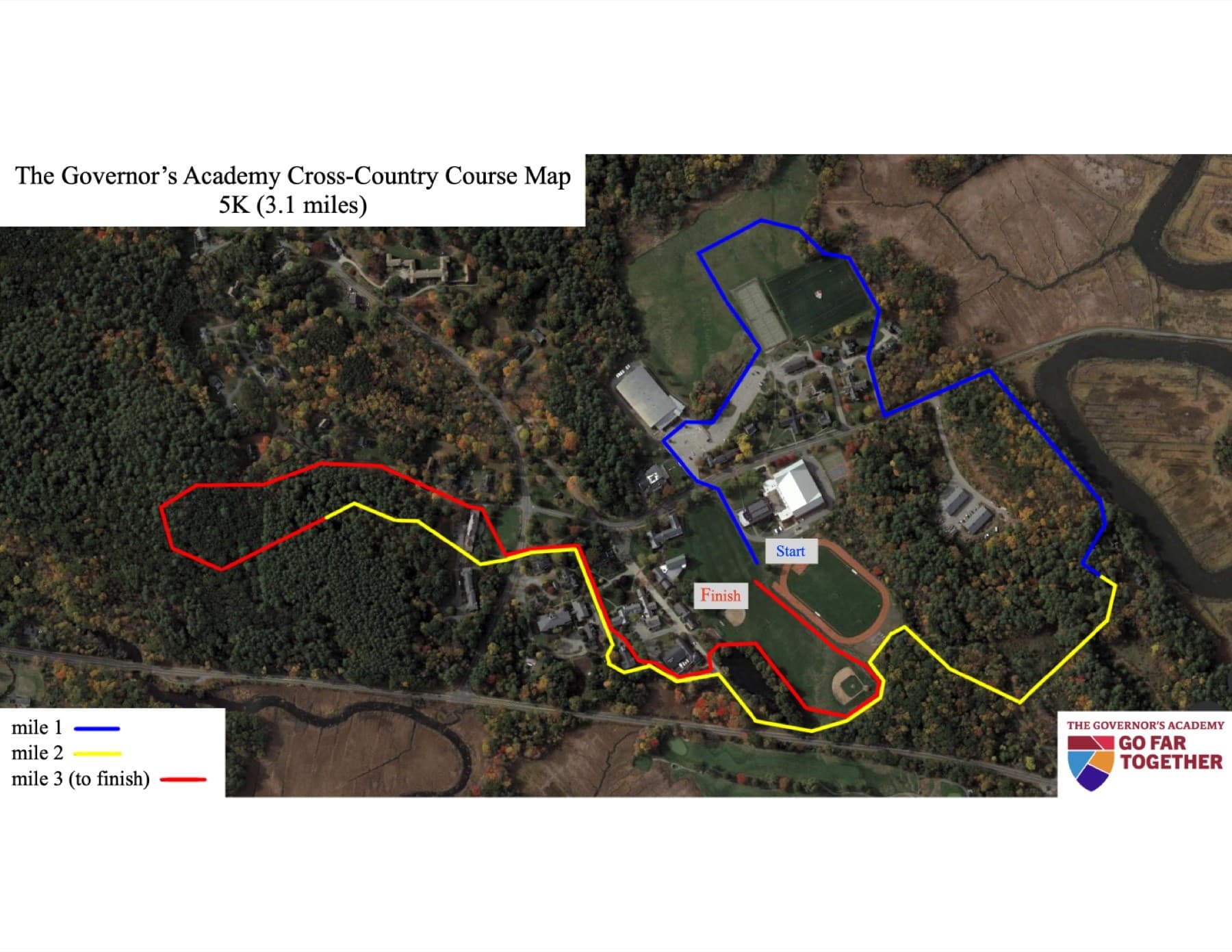 Governor's 5K Course 2022 course map