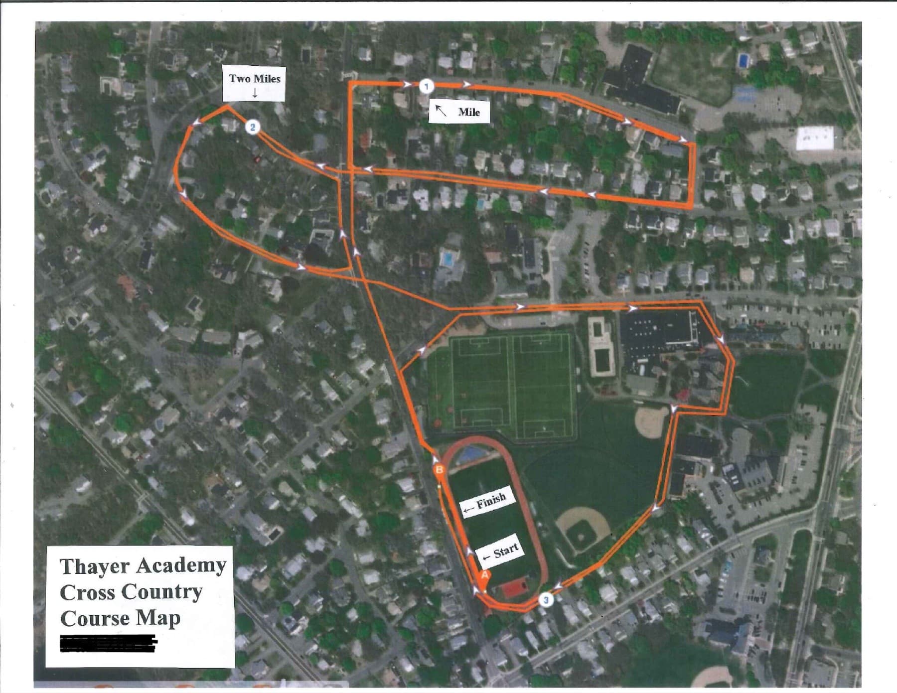 Thayer 5K Course 2022 course map
