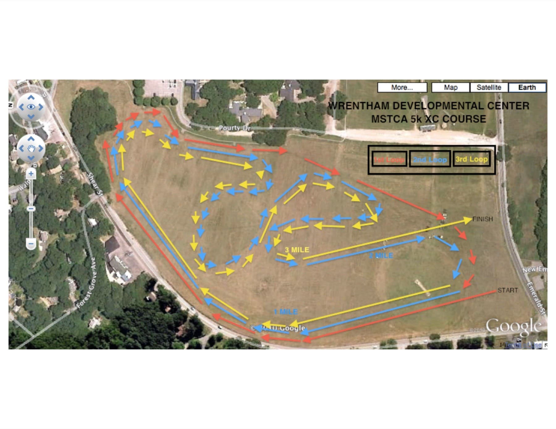Wrentham Championship 5K Wrentham 5K championship map